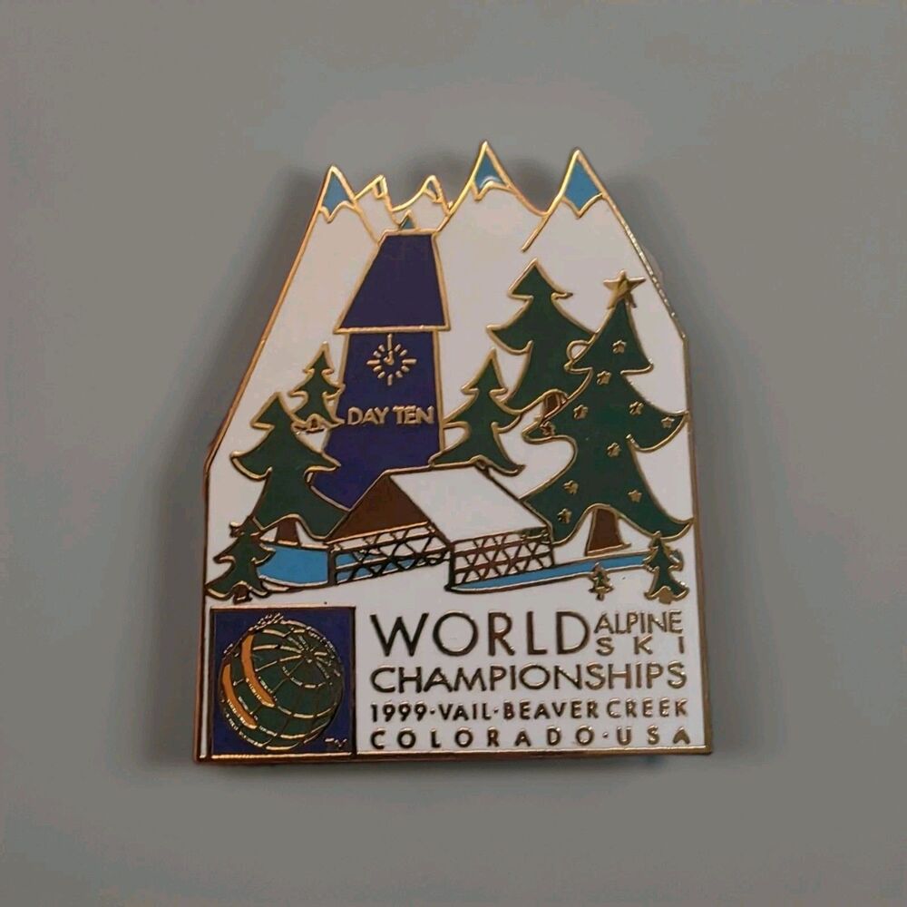 Vintage World Alpine Ski Championships Lapel Pin Vail Beaver Creek Enamel 1999